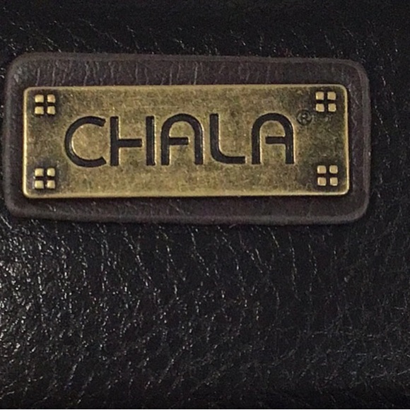 NWT CHALA Fat Cat Mini Crossbody Bag w/2 Straps, Vegan Leather, Stripes, Black - Picture 11 of 15